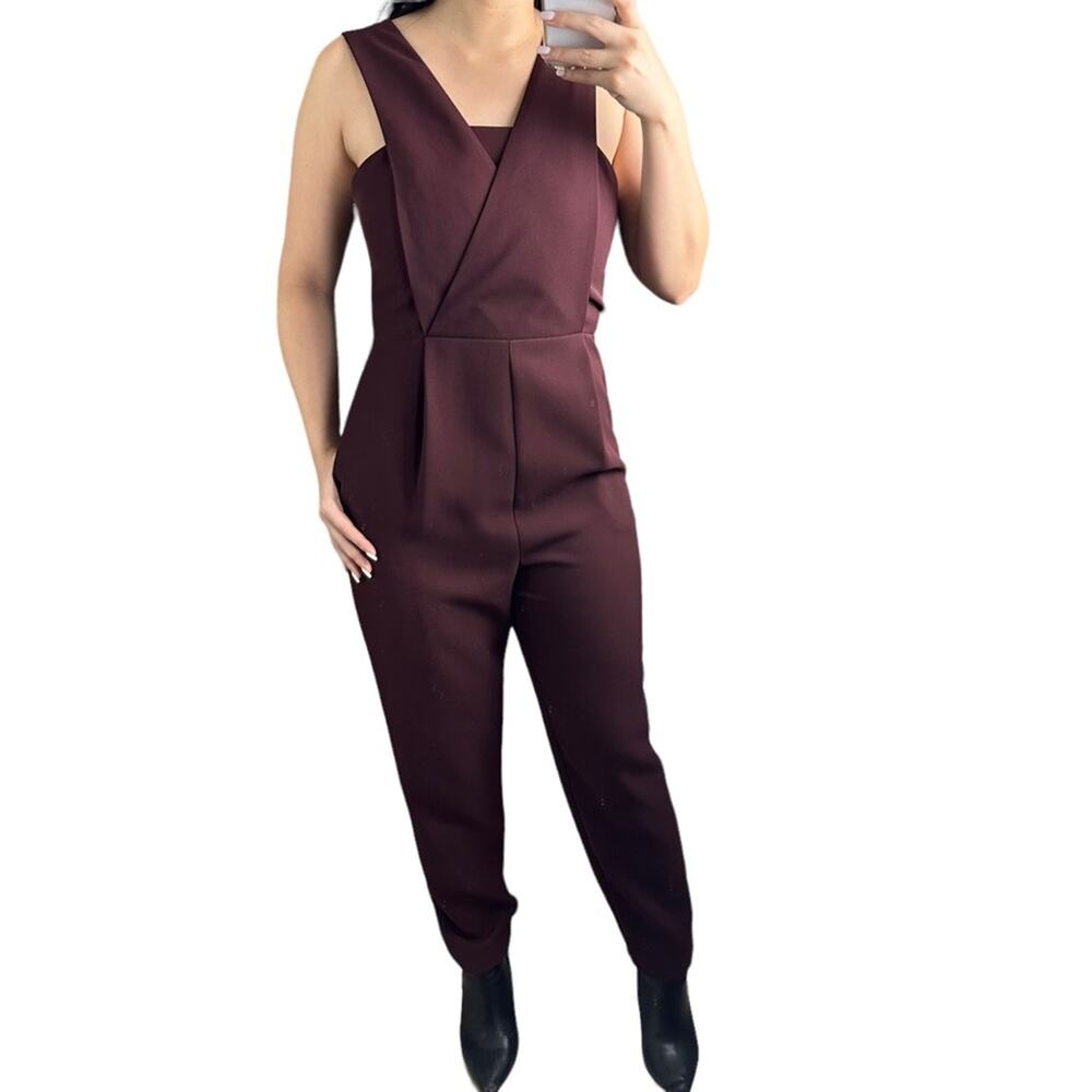 Topshop EUC Mauve Brown Strappy Jumpsuit Romper w Side Zip Women Size 4 / Small